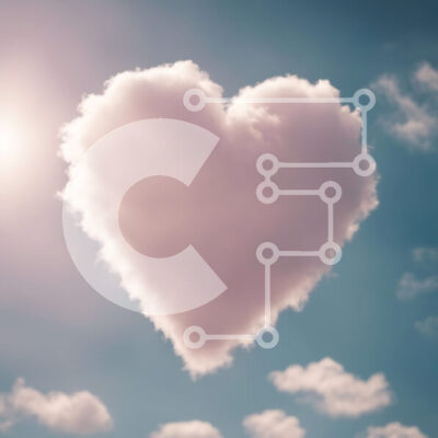 Intra Συλλεκτικό Ξύλινο Παζλ Plywood  4mm - Σύννεφο στον ουρανό σε σχήμα καρδιάς Σε Ξύλινο Κουτί - Διαστάσεις: 10x10 cm – 25 κομμάτια - Image 1