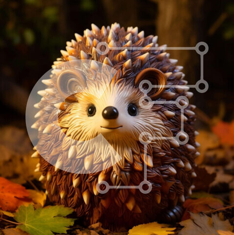 Intra Συλλεκτικό Ξύλινο Παζλ Plywood  4mm - Ειδώλιο σκαντζόχοιρου στο δάσος Σε Ξύλινο Κουτί - Διαστάσεις: 10x10 cm – 25 κομμάτια - Image 1