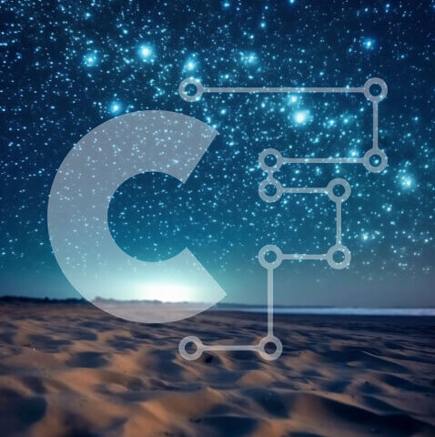 Intra Συλλεκτικό Ξύλινο Παζλ Plywood  4mm - Έναστρος νυχτερινός ουρανός και Desert Sands Σε Ξύλινο Κουτί - Διαστάσεις: 10x10 cm – 25 κομμάτια - Image 1