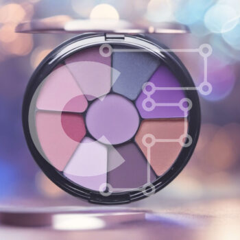 Intra Συλλεκτικό Ξύλινο Παζλ Plywood  4mm - Παλέτα μακιγιάζ με μωβ, ροζ και μπλε σκιές ματιών Σε Ξύλινο Κουτί - Διαστάσεις Puzzle: 10x10 cm – 25 κομμάτια - Image 1