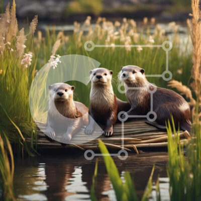 Intra Συλλεκτικό Ξύλινο Παζλ Plywood 4mm - Τρεις ενυδρίδες που στηρίζονται σε ένα κούτσουρο στο νερό Σε Ξύλινο Κουτί - Διαστάσεις: 10x10 cm – 25 κομμάτια - Image 1