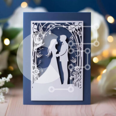 Intra Συλλεκτικό Ξύλινο Παζλ Plywood  4mm - Ρομαντική σιλουέτα στο δάσος με λουλούδια Σε Ξύλινο Κουτί - Διαστάσεις: 10x10 cm – 25 κομμάτια - Image 1