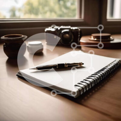 Intra Συλλεκτικό Ξύλινο Παζλ Plywood  4mm - Ανοίξτε το σημειωματάριο και την κάμερα σε ξύλινο τραπέζι Σε Ξύλινο Κουτί - Διαστάσεις: 10x10 cm – 25 κομμάτια - Image 1