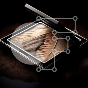 Intra Συλλεκτικό Ξύλινο Παζλ Plywood  4mm - Ουδέτερο makeup look με καφέ φτερωτό κεφαλάκι Σε Ξύλινο Κουτί - Διαστάσεις Puzzle: 10x10 cm – 25 κομμάτια