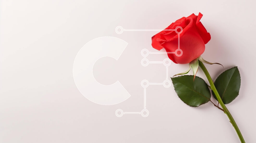 Intra Συλλεκτικό Ξύλινο Παζλ Plywood  4mm - Μονό κόκκινο τριαντάφυλλο σε άσπρο φόντο Σε Ξύλινο Κουτί - Διαστάσεις Puzzle: 10x10 cm – 25 κομμάτια