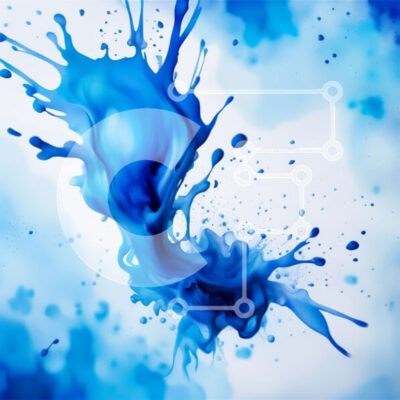 Intra Συλλεκτικό Ξύλινο Παζλ Plywood  4mm - Ζωντανή εικόνα μπλε μελανιού που πιτσιλίζει σε έναν καθαρό καμβά Σε Ξύλινο Κουτί - Διαστάσεις Puzzle: 10x10 cm – 25 κομμάτια - Image 1