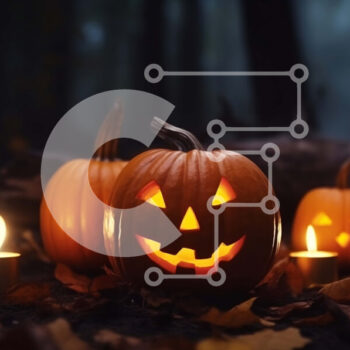 Intra Συλλεκτικό Ξύλινο Παζλ Plywood  4mm - Απόκριες κολοκύθες σε ένα σκοτεινό δάσος με το φως των κεριών Σε Ξύλινο Κουτί - Διαστάσεις Puzzle: 10x10 cm – 25 κομμάτια - Image 1