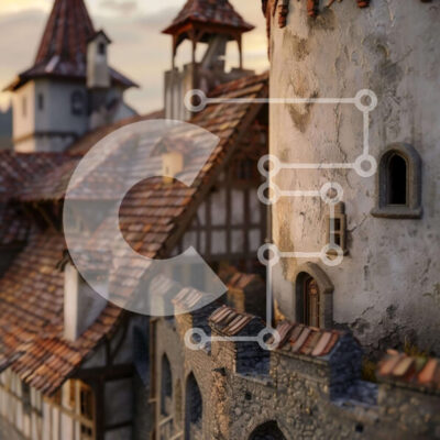 Intra Συλλεκτικό Ξύλινο Παζλ Plywood  4mm - Μινιατούρα Κάστρο από τούβλο και πέτρα Σε Ξύλινο Κουτί - Διαστάσεις Puzzle: 10x10 cm – 25 κομμάτια - Image 1