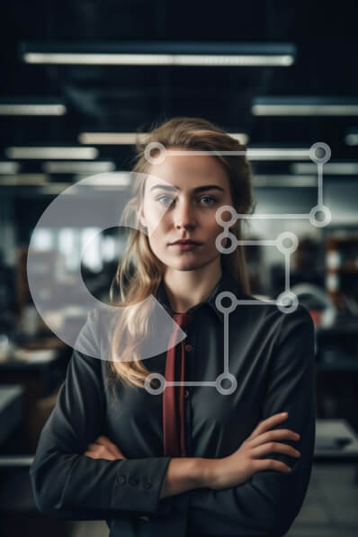 Intra Συλλεκτικό Ξύλινο Παζλ Plywood  4mm - Επαγγελματίας με μαύρο πουκάμισο και κόκκινη γραβάτα στο γραφείο με χαμηλό φωτισμό Σε Ξύλινο Κουτί - Διαστάσεις Puzzle: 10x10 cm – 25 κομμάτια