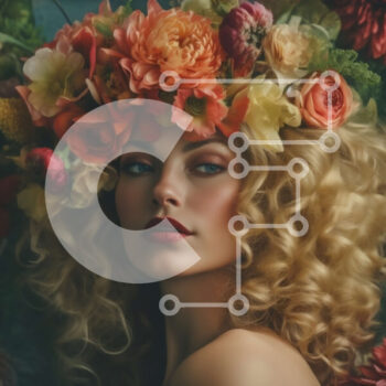 Intra Συλλεκτικό Ξύλινο Παζλ Plywood  4mm - Ονειρικό πορτρέτο μιας γυναίκας με ένα floral στέμμα Σε Ξύλινο Κουτί - Διαστάσεις Puzzle: 10x10 cm – 25 κομμάτια - Image 1