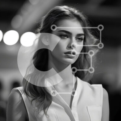 Intra Συλλεκτικό Ξύλινο Παζλ Plywood  4mm - Κομψή γυναίκα με λευκό πουκάμισο σε σκούρο φόντο Σε Ξύλινο Κουτί - Διαστάσεις Puzzle: 10x10 cm – 25 κομμάτια - Image 1