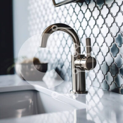 Intra Συλλεκτικό Ξύλινο Παζλ Plywood  4mm - Κομψός και κομψός μοντέρνος νεροχύτης μπάνιου με βρύση χρωμίου και ορθογώνιο καθρέφτη Σε Ξύλινο Κουτί - Διαστάσεις Puzzle: 10x10 cm – 25 κομμάτια - Image 1