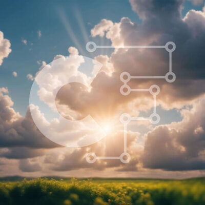 Intra Συλλεκτικό Ξύλινο Παζλ Plywood 4mm - Ειδυλλιακό τοπίο με συννεφιασμένο ουρανό και λαμπερό ήλιο Σε Ξύλινο Κουτί - Διαστάσεις: 10x10 cm – 25 κομμάτια - Image 1