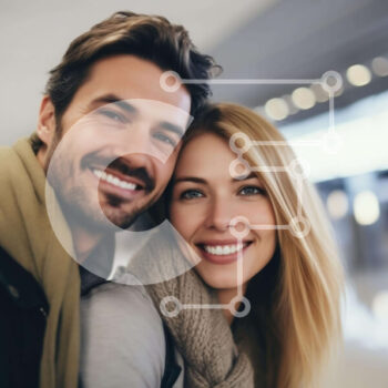 Intra Συλλεκτικό Ξύλινο Παζλ Plywood  4mm - Ευτυχισμένο ζευγάρι σε ένα αεροδρόμιο Σε Ξύλινο Κουτί - Διαστάσεις Puzzle: 10x10 cm – 25 κομμάτια - Image 1