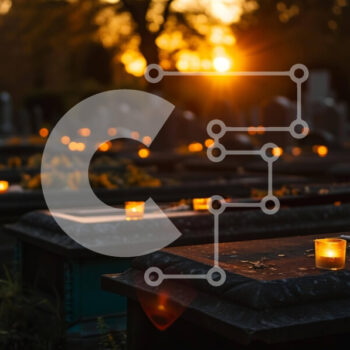 Intra Συλλεκτικό Ξύλινο Παζλ Plywood  4mm - Νεκροταφείο με αναμμένα κεριά στο ηλιοβασίλεμα Σε Ξύλινο Κουτί - Διαστάσεις Puzzle: 10x10 cm – 25 κομμάτια - Image 1