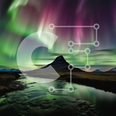 Intra Συλλεκτικό Ξύλινο Παζλ Plywood  4mm - Aurora Borealis πάνω από μια οροσειρά και ένα ποτάμι Σε Ξύλινο Κουτί - Διαστάσεις: 10x10 cm – 25 κομμάτια - Image 1