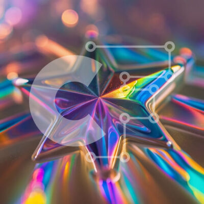 Intra Συλλεκτικό Ξύλινο Παζλ Plywood  4mm - Γυαλιστερό γυαλί ή πλαστικό αστέρι με ολογραφικό εφέ Σε Ξύλινο Κουτί - Διαστάσεις: 10x10 cm – 25 κομμάτια - Image 1