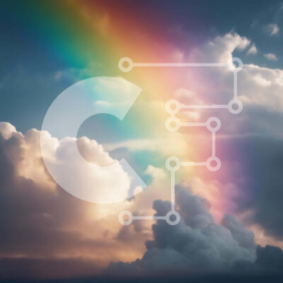 Intra Συλλεκτικό Ξύλινο Παζλ Plywood  4mm - Ζωντανό ουράνιο τόξο στον ουρανό με σύννεφα Σε Ξύλινο Κουτί - Διαστάσεις Puzzle: 10x10 cm – 25 κομμάτια - Image 1