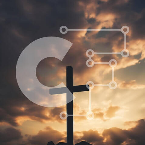 Intra Συλλεκτικό Ξύλινο Παζλ Plywood  4mm - Μεγάλος Σταυρός με Σύννεφα στο Φόντο Σε Ξύλινο Κουτί - Διαστάσεις Puzzle: 10x10 cm – 25 κομμάτια - Image 1