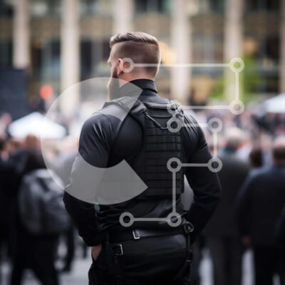 Intra Συλλεκτικό Ξύλινο Παζλ Plywood  4mm - Άνδρας με μαύρη στολή στο δρόμο με τσάντες και σακίδια Σε Ξύλινο Κουτί - Διαστάσεις Puzzle: 10x10 cm – 25 κομμάτια - Image 1