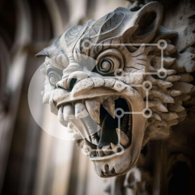 Intra Συλλεκτικό Ξύλινο Παζλ Plywood  4mm - Μεγάλο περίτεχνο άγαλμα ζώου στο κτίριο Σε Ξύλινο Κουτί - Διαστάσεις Puzzle: 10x10 cm – 25 κομμάτια - Image 1