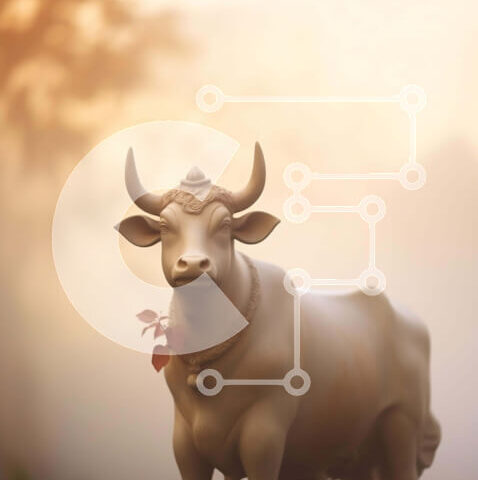 Intra Συλλεκτικό Ξύλινο Παζλ Plywood  4mm - Άγαλμα Ινδικού Ταύρου στους βράχους Σε Ξύλινο Κουτί - Διαστάσεις Puzzle: 10x10 cm – 25 κομμάτια - Image 1