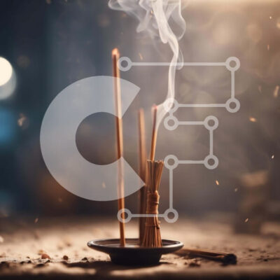 Intra Συλλεκτικό Ξύλινο Παζλ Plywood 4mm - Μπαστούνια θυμιάματος σε ξύλινο τραπέζι με καπνό Σε Ξύλινο Κουτί - Διαστάσεις: 10x10 cm – 25 κομμάτια - Image 1