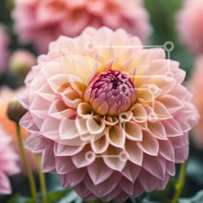 Intra Συλλεκτικό Ξύλινο Παζλ Plywood  4mm - Ζωντανό ανθισμένο λουλούδι Ντάλια στον κήπο Σε Ξύλινο Κουτί - Διαστάσεις: 10x10 cm – 25 κομμάτια - Image 1