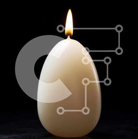 Intra Συλλεκτικό Ξύλινο Παζλ Plywood  4mm - Κερί σε σχήμα αυγού σε μαύρο φόντο Σε Ξύλινο Κουτί - Διαστάσεις: 10x10 cm – 25 κομμάτια - Image 1