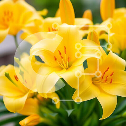 Intra Συλλεκτικό Ξύλινο Παζλ Plywood  4mm - Μπουκέτο με κίτρινα λουλούδια σε άνθιση Σε Ξύλινο Κουτί - Διαστάσεις: 10x10 cm – 25 κομμάτια - Image 1