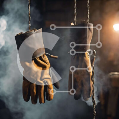 Intra Συλλεκτικό Ξύλινο Παζλ Plywood 4mm - Καφέ δερμάτινα γάντια σε δωμάτιο γεμάτο καπνό Σε Ξύλινο Κουτί - Διαστάσεις Puzzle: 10x10 cm – 25 κομμάτια - Image 1