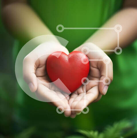 Intra Συλλεκτικό Ξύλινο Παζλ Plywood 4mm - Έννοια υποστήριξης και αγάπης με την καρδιά στο χέρι Σε Ξύλινο Κουτί - Διαστάσεις Puzzle: 10x10 cm – 25 κομμάτια - Image 1