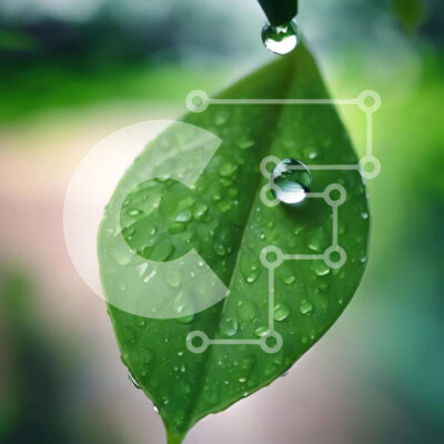 Intra Συλλεκτικό Ξύλινο Παζλ Plywood  4mm - Πλούσιο πράσινο φύλλο με αστραφτερά σταγονίδια νερού Σε Ξύλινο Κουτί - Διαστάσεις: 10x10 cm – 25 κομμάτια - Image 1