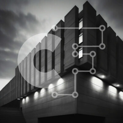 Intra Συλλεκτικό Ξύλινο Παζλ Plywood 4mm - Ασπρόμαυρο αρχιτεκτονικό κτίριο με σκαλοπάτια και φώτα Σε Ξύλινο Κουτί - Διαστάσεις Puzzle: 10x10 cm – 25 κομμάτια - Image 1