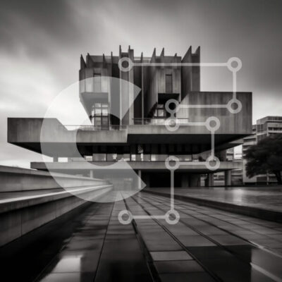 Intra Συλλεκτικό Ξύλινο Παζλ Plywood  4mm - Εντυπωσιακό μοντέρνο κτίριο σε ασπρόμαυρο Σε Ξύλινο Κουτί - Διαστάσεις Puzzle: 10x10 cm – 25 κομμάτια - Image 1