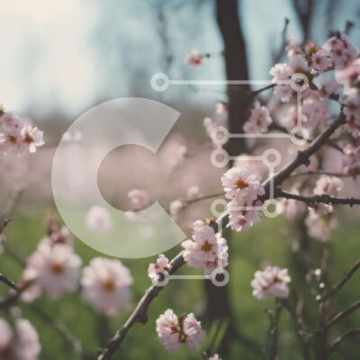 Intra Συλλεκτικό Ξύλινο Παζλ Plywood  4mm - Ανθισμένο ροζ δέντρο την άνοιξη Σε Ξύλινο Κουτί - Διαστάσεις: 10x10 cm – 25 κομμάτια - Image 1