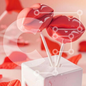 Intra Συλλεκτικό Ξύλινο Παζλ Plywood  4mm - Γλειφιτζούρια για την ημέρα του Αγίου Βαλεντίνου με κόκκινα χείλη και τριαντάφυλλα Σε Ξύλινο Κουτί - Διαστάσεις: 10x10 cm – 25 κομμάτια