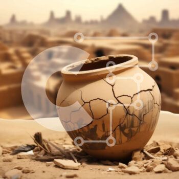 Intra Συλλεκτικό Ξύλινο Παζλ Plywood  4mm - Ερείπια αρχαίας πόλης με ραγισμένη γλάστρα Σε Ξύλινο Κουτί - Διαστάσεις Puzzle: 10x10 cm – 25 κομμάτια - Image 1