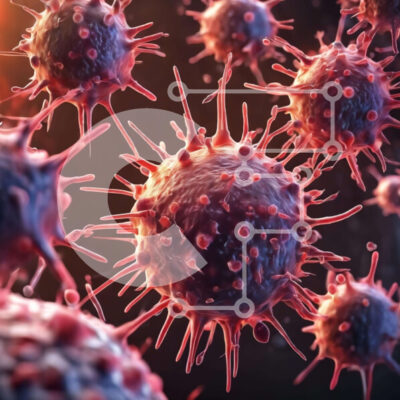 Intra Συλλεκτικό Ξύλινο Παζλ Plywood  4mm - τρισδιάστατη εικόνα κόκκινου και ροζ μολυσματικών μικροοργανισμών Σε Ξύλινο Κουτί - Διαστάσεις Puzzle: 10x10 cm – 25 κομμάτια - Image 1