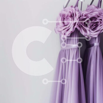 Intra Συλλεκτικό Ξύλινο Παζλ Plywood  4mm - Μωβ φορέματα παράνυμφων με λουλούδια Σε Ξύλινο Κουτί - Διαστάσεις Puzzle: 10x10 cm – 25 κομμάτια - Image 1