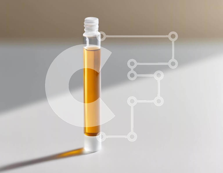 Intra Συλλεκτικό Ξύλινο Παζλ Plywood  4mm - Διαφανής κυλινδρικός σωλήνας με πορτοκαλί υγρό Σε Ξύλινο Κουτί - Διαστάσεις: 10x10 cm – 25 κομμάτια