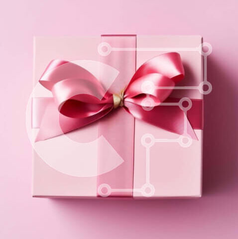 Intra Συλλεκτικό Ξύλινο Παζλ Plywood 4mm - Ροζ κουτί δώρου με κορδέλα και φιόγκο σε ροζ φόντο Σε Ξύλινο Κουτί - Διαστάσεις Puzzle: 10x10 cm – 25 κομμάτια - Image 1