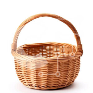 Intra Συλλεκτικό Ξύλινο Παζλ Plywood  4mm - Άδειο ψάθινο καλάθι σε λευκό φόντο Σε Ξύλινο Κουτί - Διαστάσεις: 10x10 cm – 25 κομμάτια