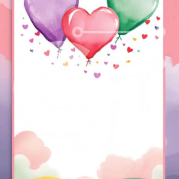 Intra Συλλεκτικό Ξύλινο Παζλ Plywood  4mm - Πολύχρωμο φόντο με μπαλόνια σε σχήμα καρδιάς και σύννεφα ουράνιου τόξου Σε Ξύλινο Κουτί - Διαστάσεις Puzzle: 10x10 cm – 25 κομμάτια - Image 1