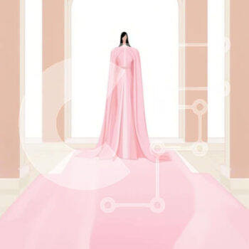 Intra Συλλεκτικό Ξύλινο Παζλ Plywood  4mm - Γυναίκα με ροζ φόρεμα που στέκεται μπροστά από το Archway Σε Ξύλινο Κουτί - Διαστάσεις Puzzle: 10x10 cm – 25 κομμάτια - Image 1