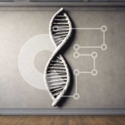 Intra Συλλεκτικό Ξύλινο Παζλ Plywood  4mm - DNA Strand σε άδειο δωμάτιο με ξύλινη καρέκλα Σε Ξύλινο Κουτί - Διαστάσεις Puzzle: 10x10 cm – 25 κομμάτια - Image 1