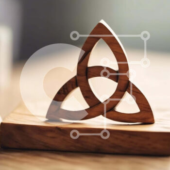 Intra Συλλεκτικό Ξύλινο Παζλ Plywood  4mm - Ξύλινο σύμβολο τριάδας στο μπλοκ Σε Ξύλινο Κουτί - Διαστάσεις Puzzle: 10x10 cm – 25 κομμάτια - Image 1