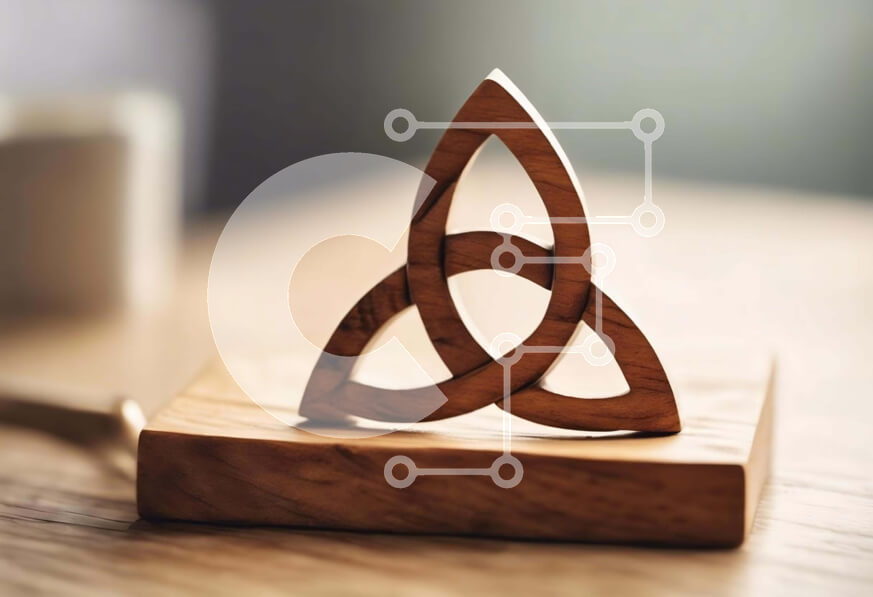 Intra Συλλεκτικό Ξύλινο Παζλ Plywood  4mm - Ξύλινο σύμβολο τριάδας στο μπλοκ Σε Ξύλινο Κουτί - Διαστάσεις Puzzle: 10x10 cm – 25 κομμάτια