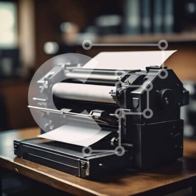 Intra Συλλεκτικό Ξύλινο Παζλ Plywood  4mm - Vintage γραφομηχανή σε ξύλινο τραπέζι Σε Ξύλινο Κουτί - Διαστάσεις: 10x10 cm – 25 κομμάτια - Image 1