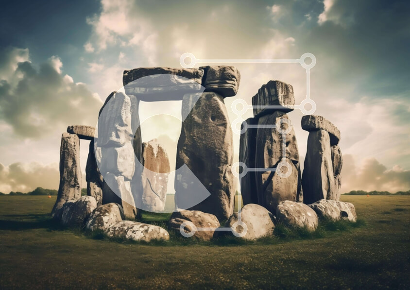 Intra Συλλεκτικό Ξύλινο Παζλ Plywood  4mm - Στόουνχεντζ σε ανοιχτό πεδίο Σε Ξύλινο Κουτί - Διαστάσεις Puzzle: 10x10 cm – 25 κομμάτια